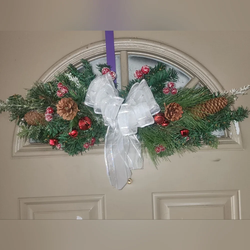 Handmade Christmas Swag Hand Crafted Wreath Approximate Size 30in